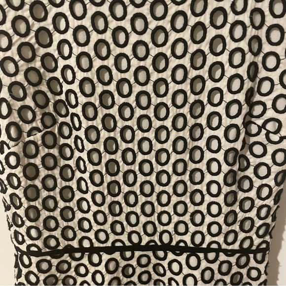 Women's Dress J Crew Black & White A line Punched-out Eyelet Dress  Back… - Picture 8 of 8